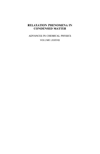 Relaxation Phenomena in Condensed Matter