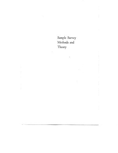 Sample Survey Methods and Theory, Theory