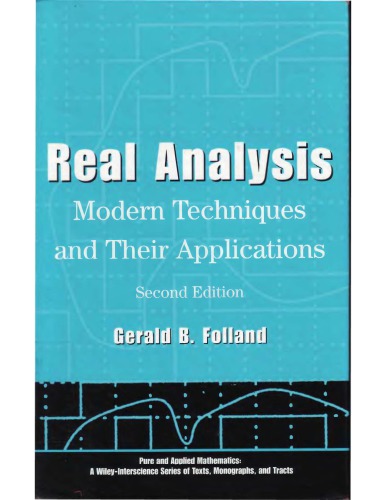 Real Analysis: Modern Techniques and Their Applications