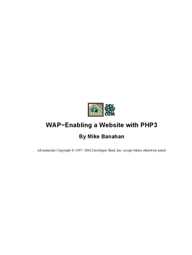 Programming applications with the wireless application protocol : the complete developer's guide
