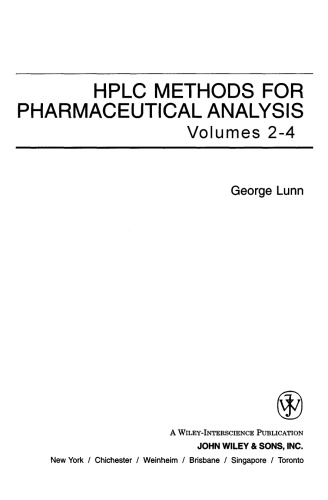 HPLC Methods for Pharmaceutical Analysis A-D
