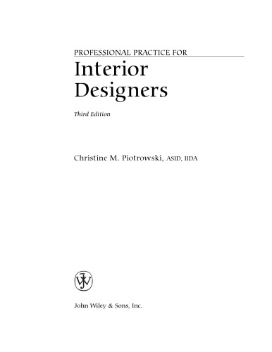 Professional Practice for Interior Designers
