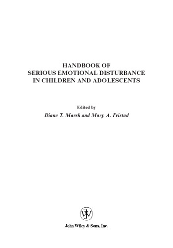 Handbook of Serious Emotional Disturbance in Children and Adolescents