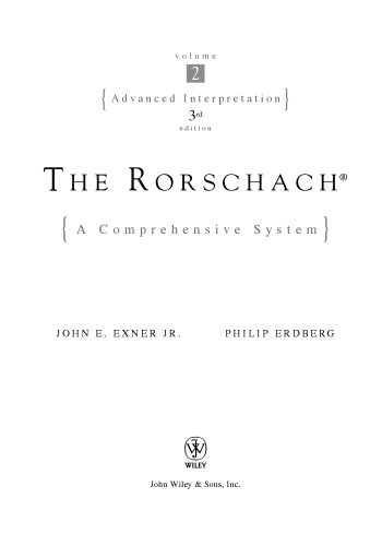 The Rorschach, Advanced Interpretation