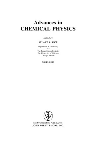 Advances in Chemical Physics, Volume 129