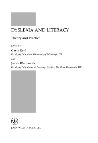 Dyslexia and Literacy: Theory and Practice (Open University Set Book)
