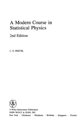 A modern course in statistical physics