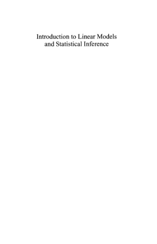 Introduction to Linear Models and Statistical Inference