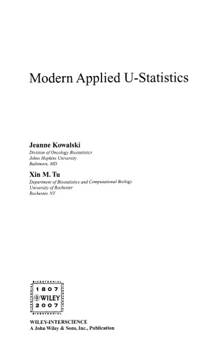 Modern Applied U-Statistics