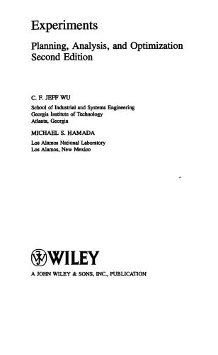 Experiments: Planning, Analysis, and Optimization