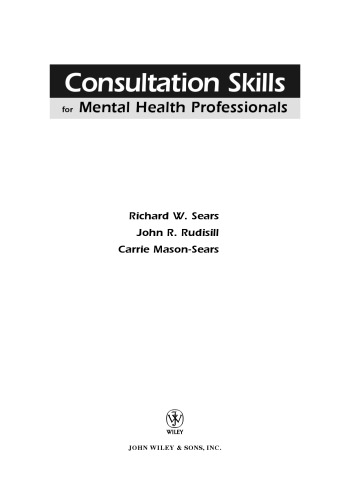 Consultation Skills for Mental Health Professionals