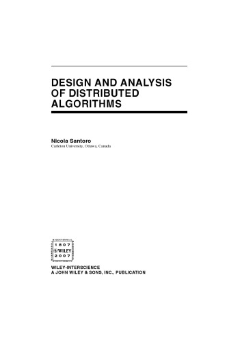 Design and Analysis of Distributed Algorithms