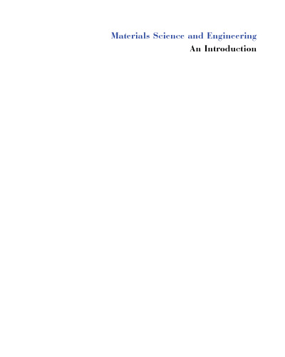 Materials science and engineering : an introduction