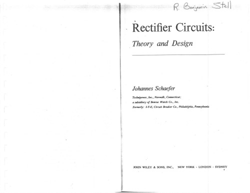 Rectifier Circuits: Theory and Design