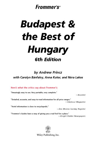 Frommer's Budapest & the Best of Hungary