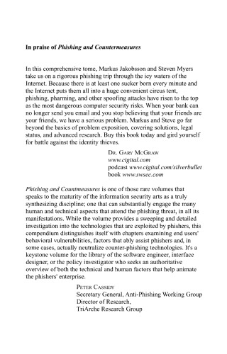 Phishing and Countermeasures: Understanding the Increasing Problem of Electronic Identity Theft