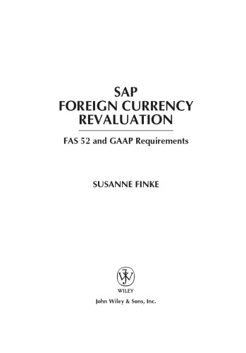 SAP foreign currency revaluation : FAS 52 and GAAP requirements