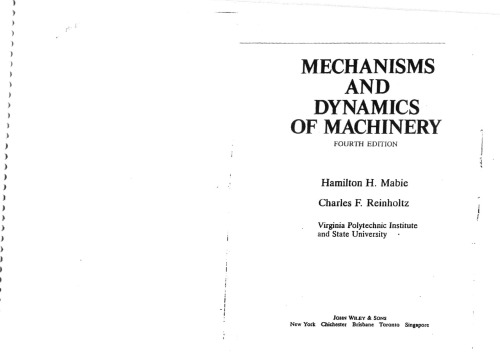 Mechanisms and Dynamics of Machinery