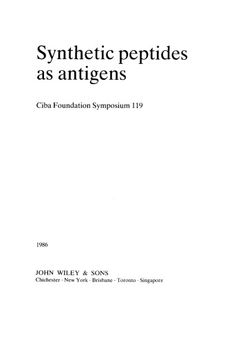 Synthetic Peptides as Antigens