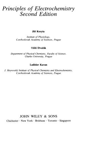 Principles of Electrochemistry