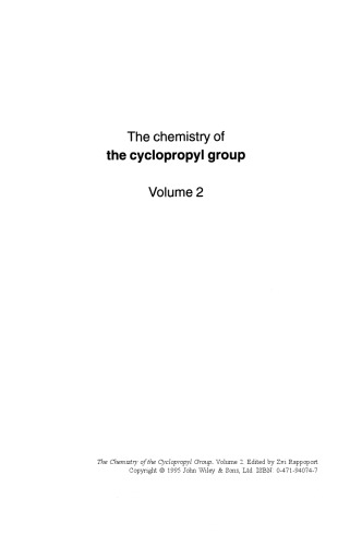 The Chemistry of the Cyclopropyl Group