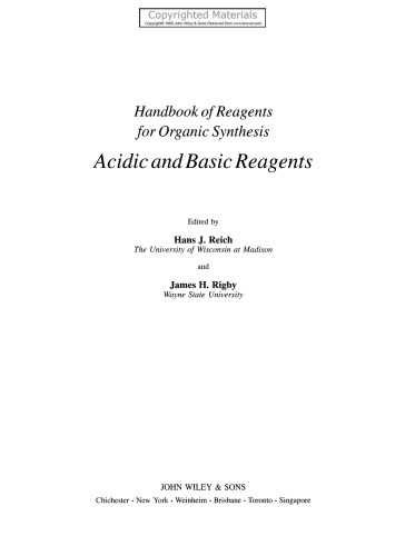 Acidic and Basic Reagents , Handbook of Reagents for Organic Synthesis