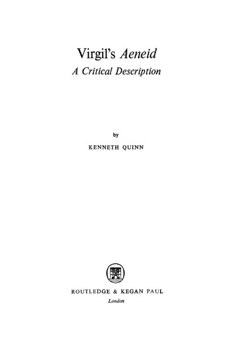 Virgil's Aeneid; a Critical Description