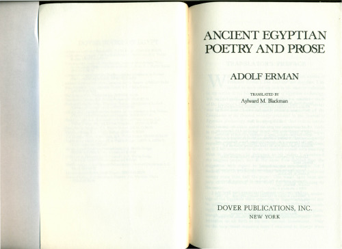 Ancient Egyptian Poetry and Prose