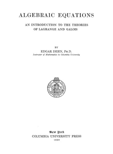 Algebraic Equations