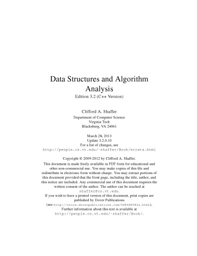 Data Structures and Algorithm Analysis in C++