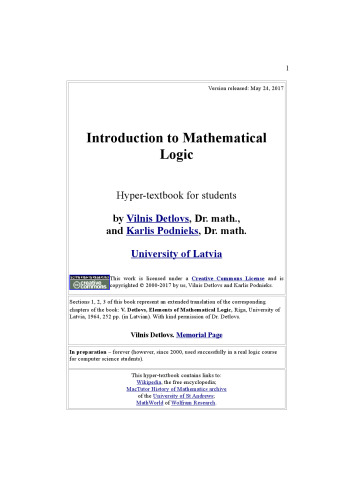 An Introduction to Mathematical Logic