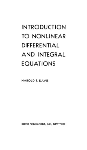 Introduction to Nonlinear Differential and Integral Equations