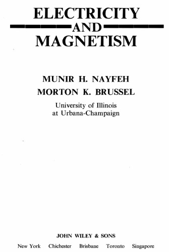 Electricity and Magnetism