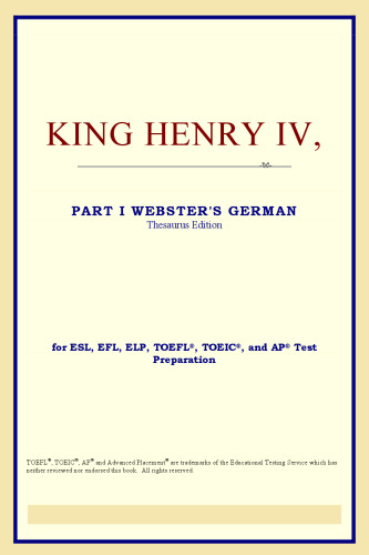 King Henry IV, Part I (Webster's German Thesaurus Edition)