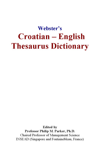 Webster’s Croatian - English Thesaurus Dictionary