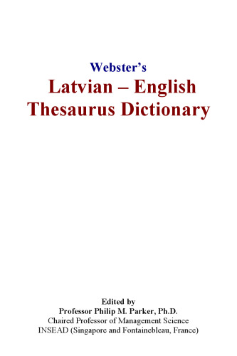 Websters Latvian - English Thesaurus Dictionary