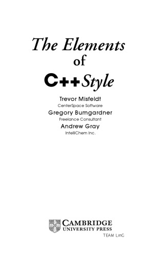 The elements of C++ style