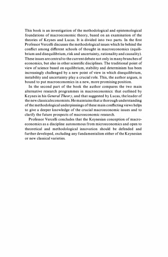 Methodological Foundations of Macroeconomics: Keynes and Lucas