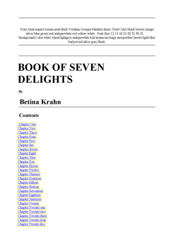 The Book of the Seven Delights (Jove Historical Romance)