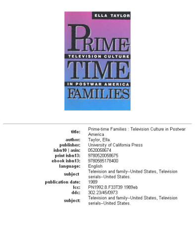 Prime-time families: television culture in postwar America