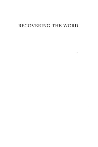 Recovering the word: Essays on Native American literature