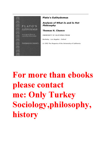 Plato's Euthydemus : Analysis of What Is and Is Not Philosophy