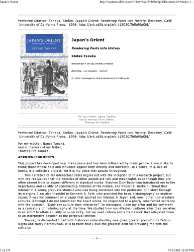 Japan's Orient: Rendering Pasts into History