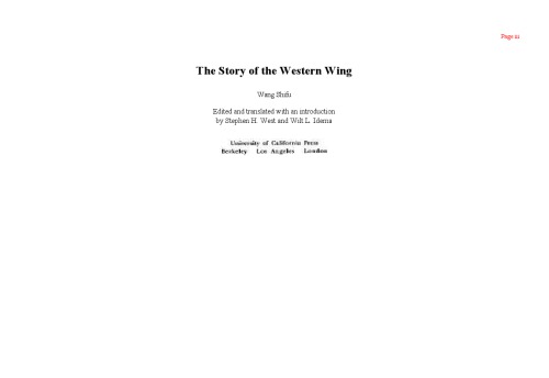 The Story of the Western Wing