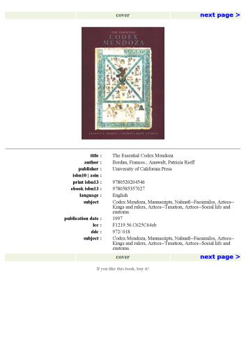 The Essential Codex Mendoza