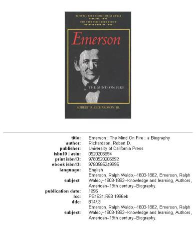 Emerson: The Mind on Fire