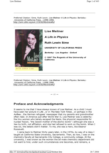 Lise Meitner: A Life in Physics