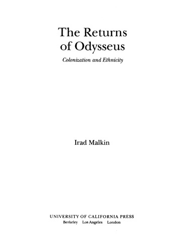 The Returns of Odysseus: Colonization and Ethnicity
