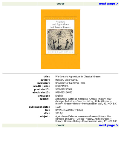 Warfare and Agriculture in Classical Greece, Revised edition (Biblioteca Di Studi Antichi, 40)