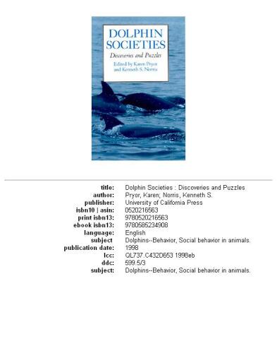 Dolphin societies: discoveries and puzzles